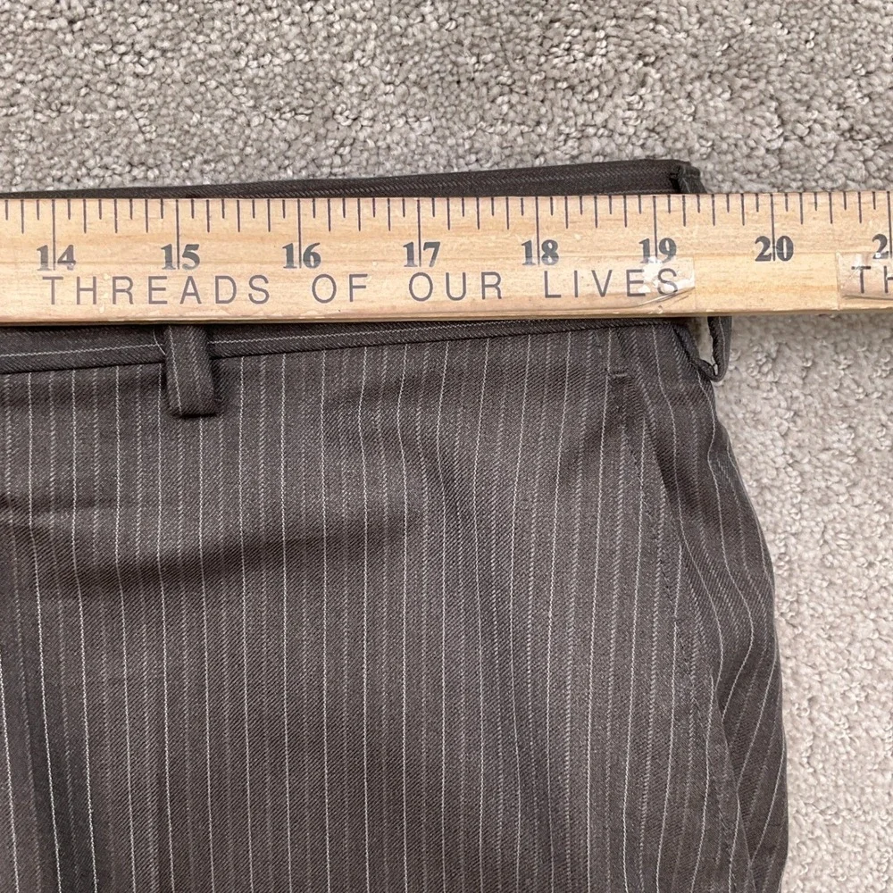 Bachrach Suit Men‎ 46R 38W26L Brown Pinstripe Italy